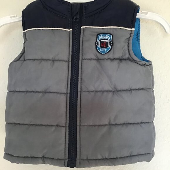 PUFFER VEST MIGHLTY CUTE FOOTBALL - Picture 1 of 10